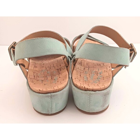 Kork Ease Myrna Lt Blue Suede 2.0 Platform Wedge Sandal w Ankle Strap Sz 11M - Picture 4 of 12